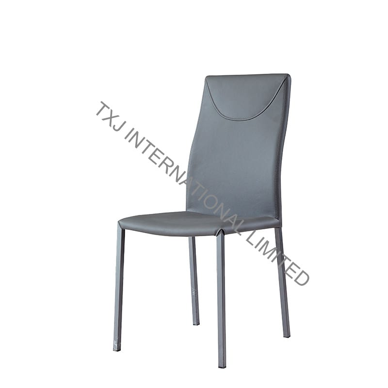 TC-1702 PU Dining Chair with Black Powder Coating Legs