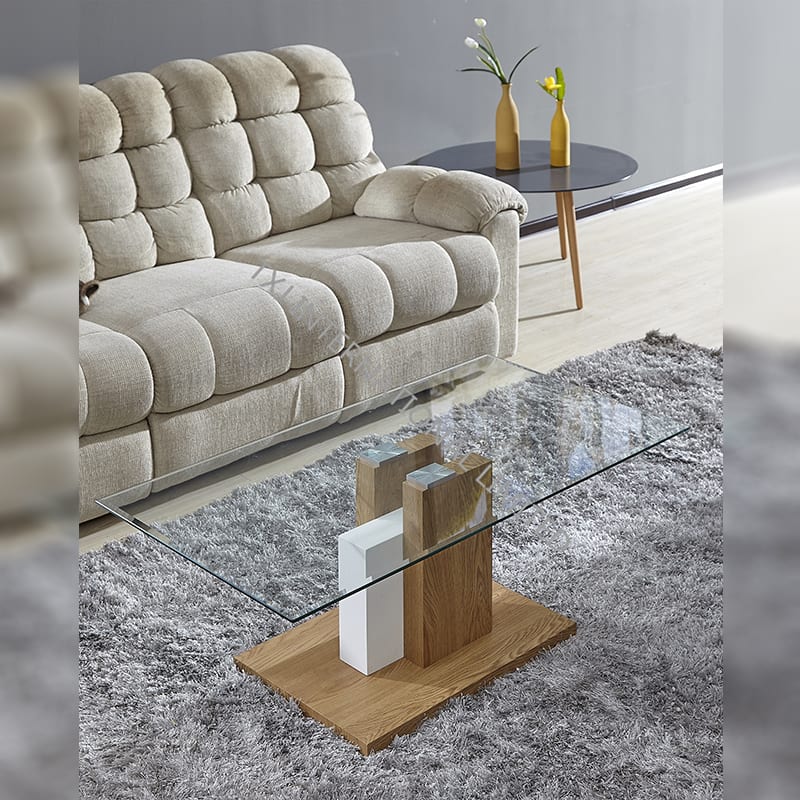 BT-1735 Tempered Glass Coffee Table With MDF Frame
