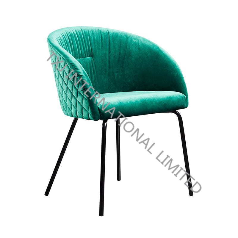 BC-1842 Green Velvet Dining Chair With Black Feet