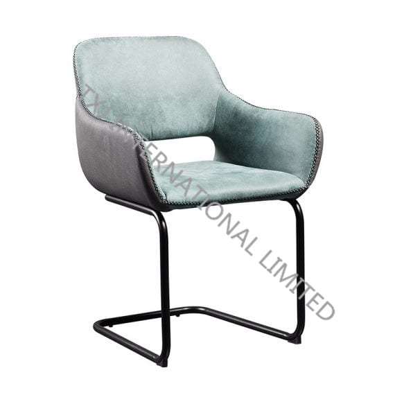 ANGEL Fabric Dining Chair Armchair With Black Powder Coating Legs