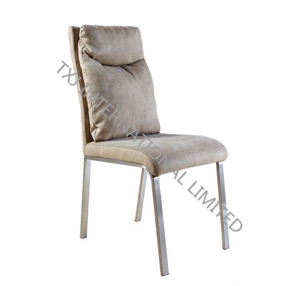 TC-1671 Fabric Dining Chair With Chromed Legs