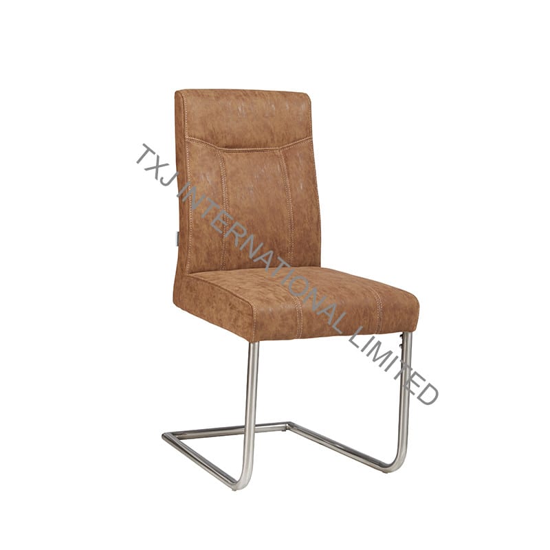 JOHNSON  Fabric Dining Chair With Stainless Steel Tube 