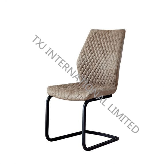 TC-1736 Vintage PU Dining Chair With Black Color Frame