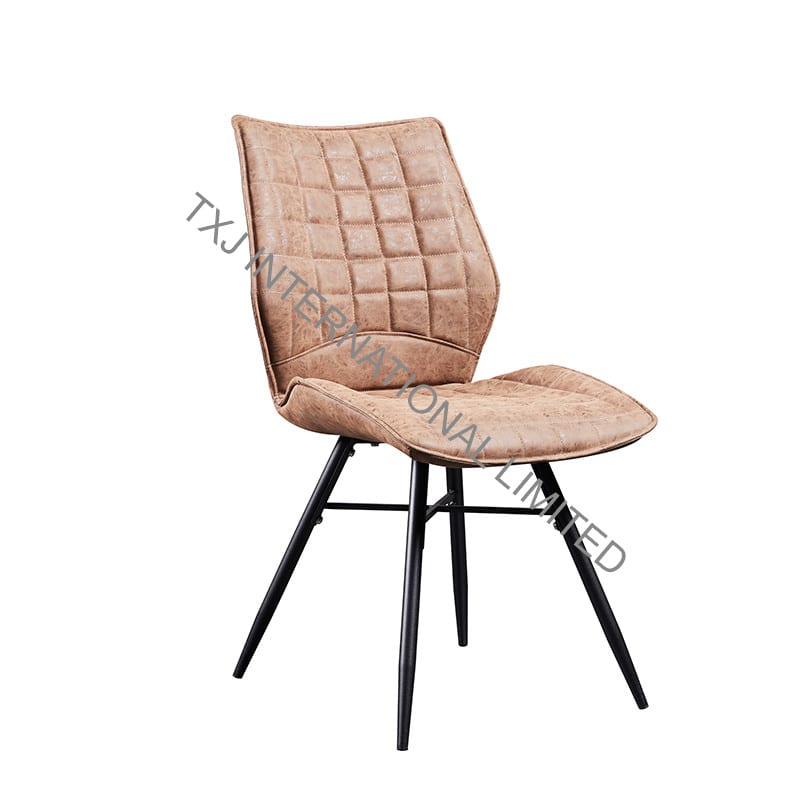 BC-1840 Vintage PU Dining Chair With Black Legs