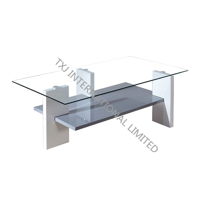 BT-1424 Tempered Glass Coffee Table With MDF Leg