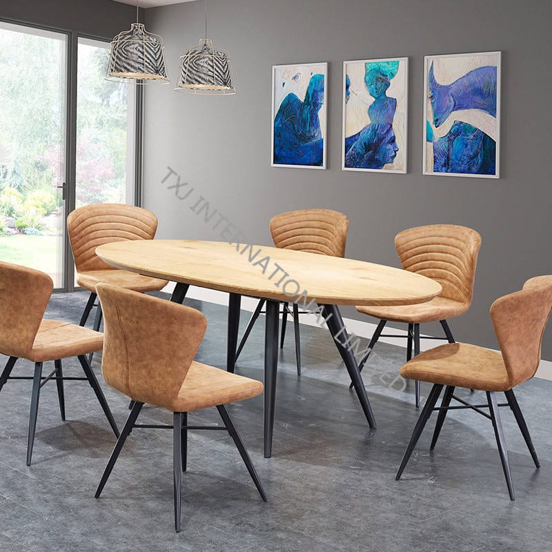 TD-1852 MDF Extension Table, oval shape with oak paper veneer