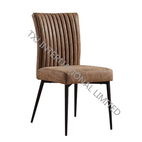 MASTER Antique PU Dining Chair With Black Legs