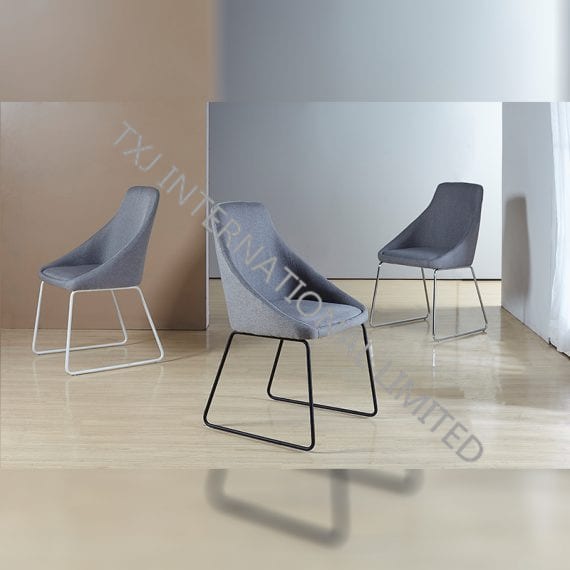 TC-1653 Fabric Dining Chair With Black Powder Coating Legs