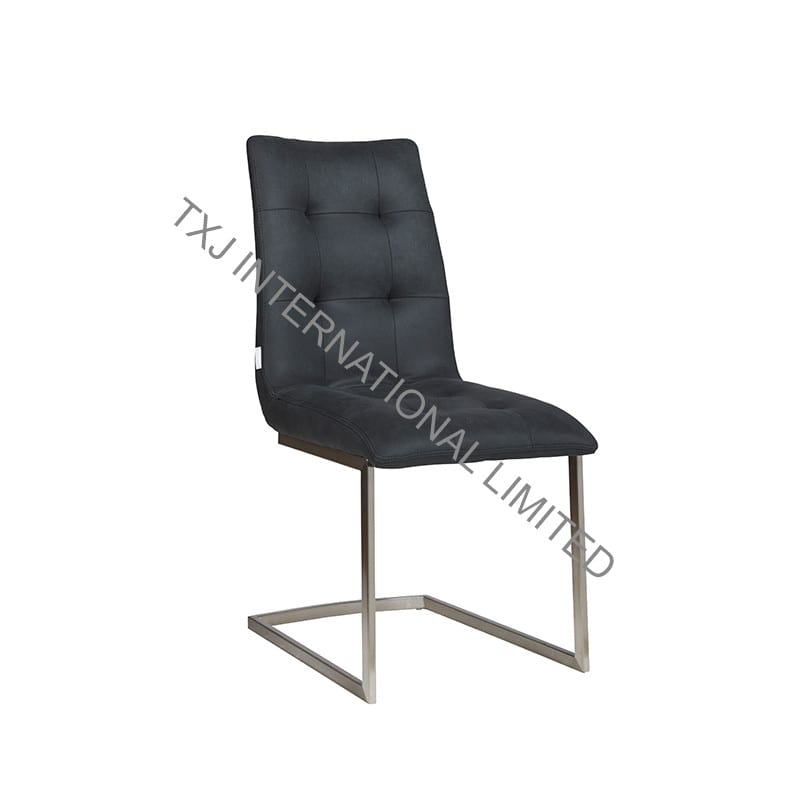 LYDIA Fabric Dining Chair With Stainless Steel Tube
