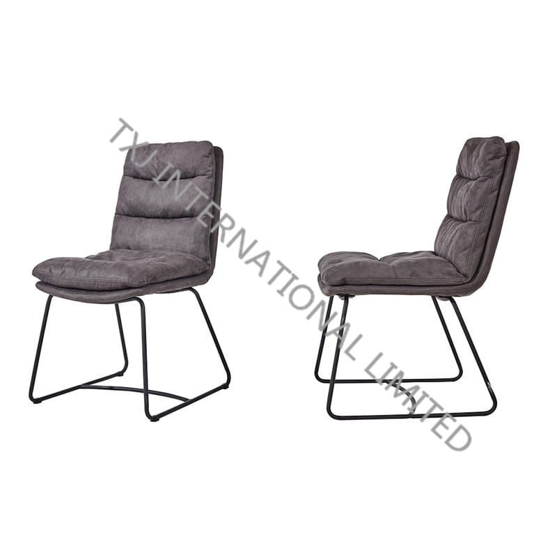 TC-1880 Hot Selling Vintage Fabric Dining chair With Black Powder Coating Legs
