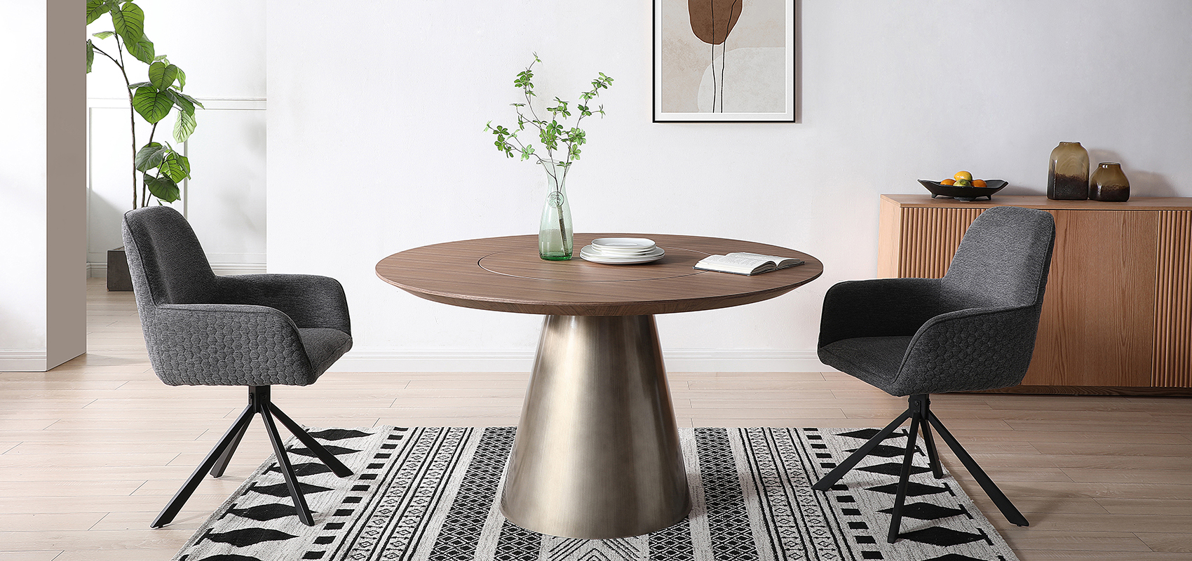 Coffee Table Set, Black Dining Chair, High Gloss Coffee Table - TXJ