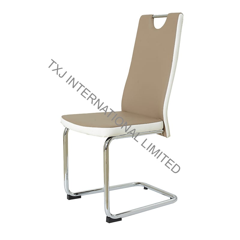 TC-1594 PU Dining Chair with Chromed Legs