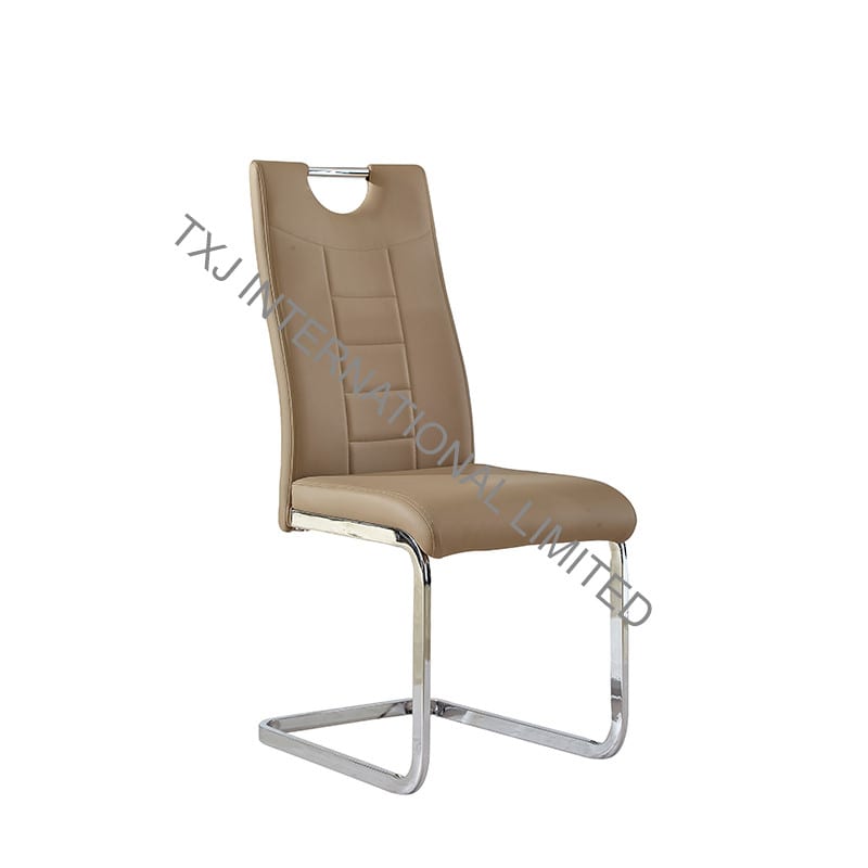 TC-1723 PU Dining Chair with Chromed Tubes