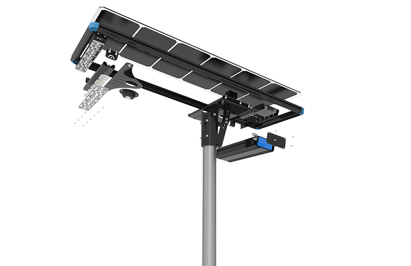 Outdoor Led Integrated 70w 100w 140w All In One Led Solar Street Light