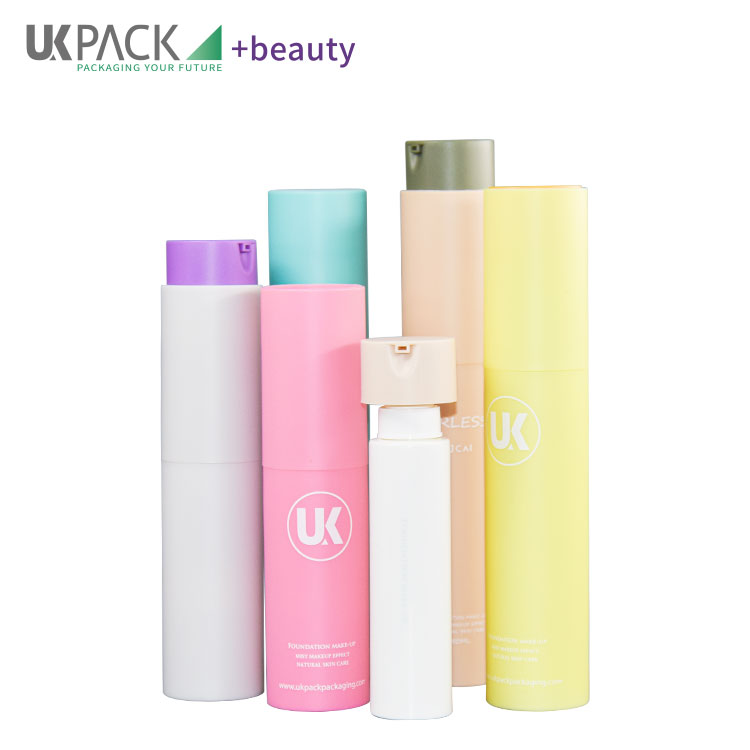 PP rotary airless pump bottles refillable packaging for cosmetics detachable container UKA73