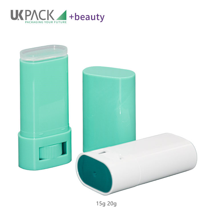 Oval PP deodorant sticks container PCR tubes Sunscreen packaging UKDS01 15g 20g
