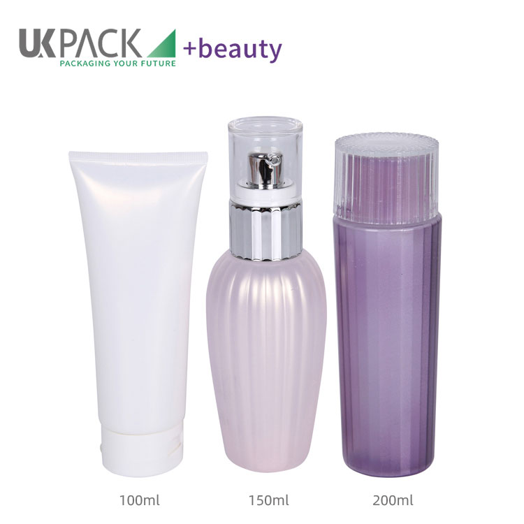 100ml 150ml 200ml Purple lotion pump bottle tube cosmetic packaging UKM57