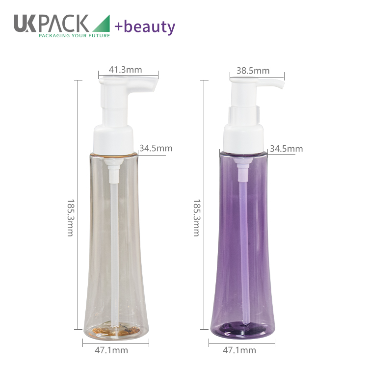 makeup remover oil pump bottle 100ml PCR cosmetic packaging 尺寸