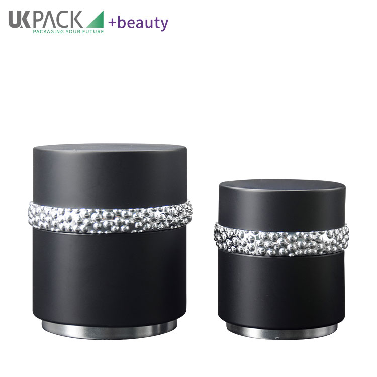wholesale acrylic cream jars 30g 50g supplier black cosmetic container suit