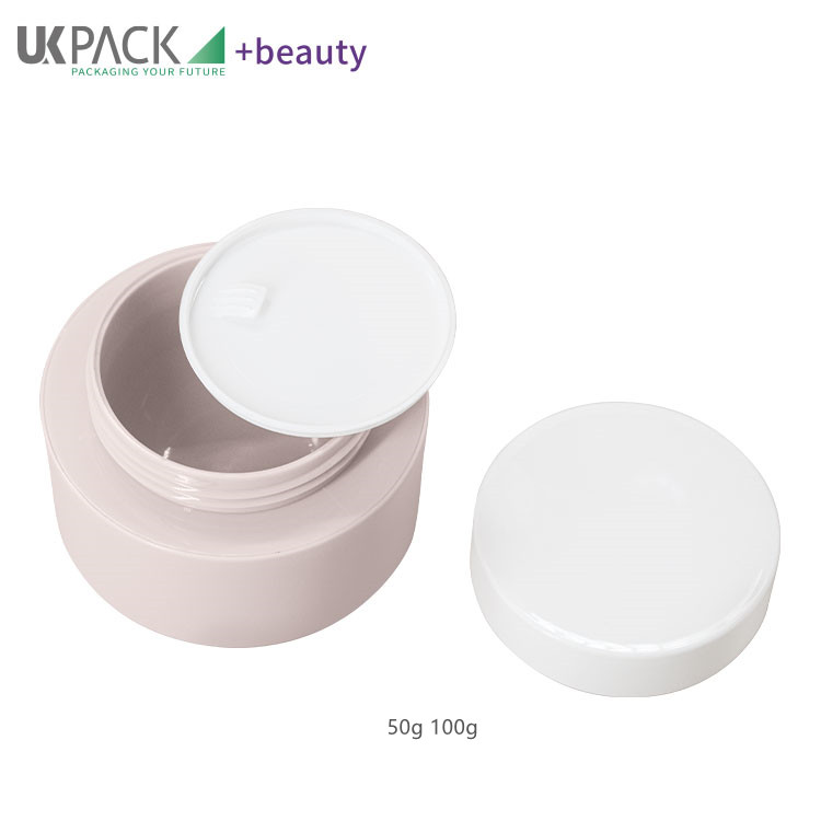 Wholesale PP 50g 100g Pink Face Cream Container Plastic Lotion Jars Manufacturer UKC31