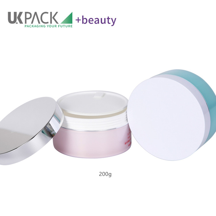 Dual layers 200g acrylic jars for creams and lotions wholesale custom cosmetic packaging UKC04
