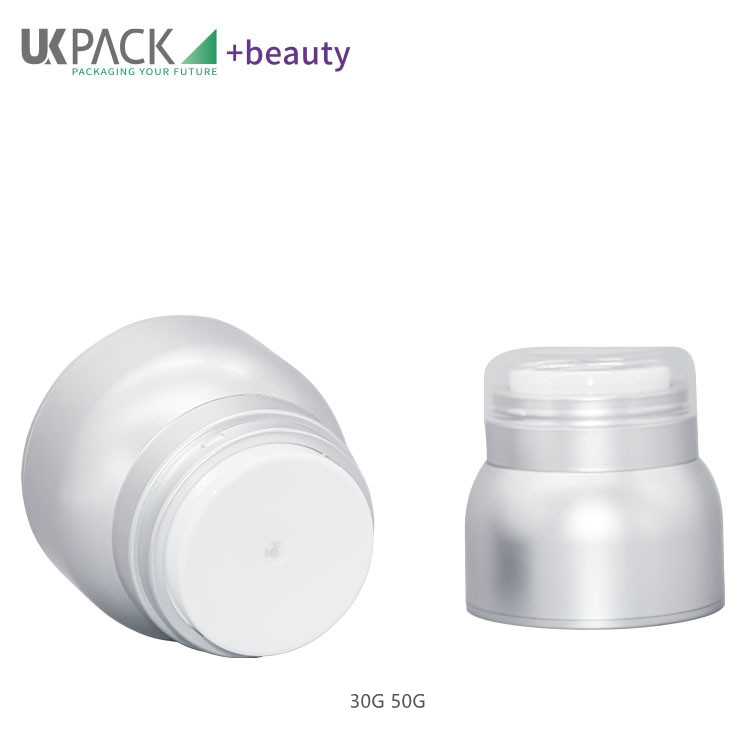 30ml 50ml Matte Silver Airless Cream Jar Cosmetic Containers Wholesale UKC44