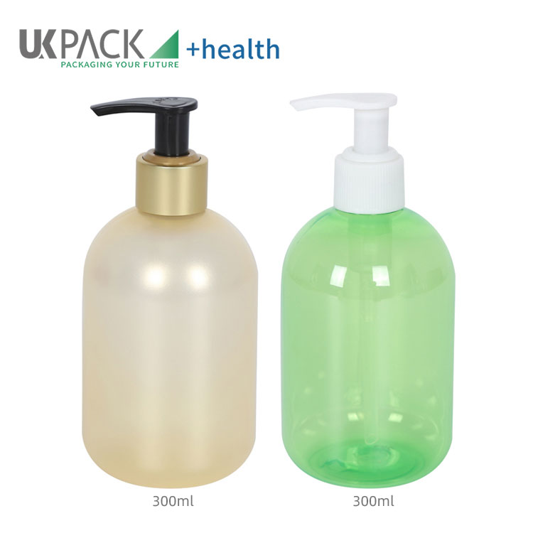 Custom PET Bottles Wholesale for Alcohol lotion Sanitizer Shampoo Liquid Soap 300ml UKH06