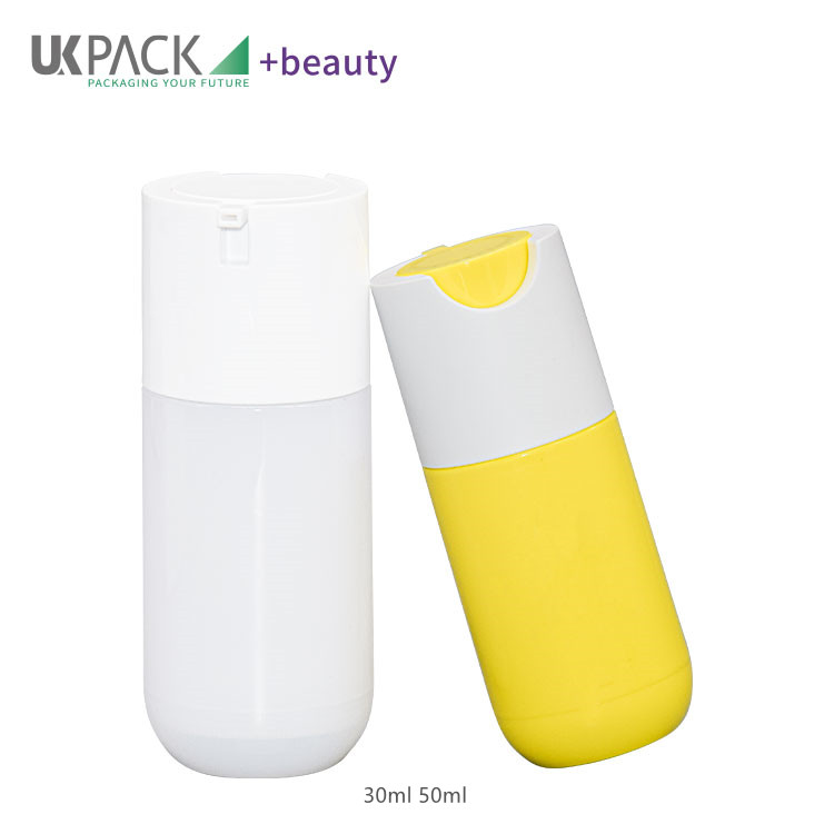 PETG airless pump bottles makeup packaging for sunscreen cosmetics 30ml 50ml UKA63