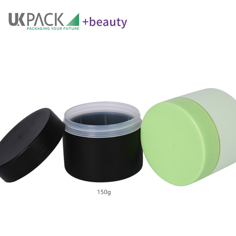 Dual layer 150g PP cosmetic container plastic packaging for lotions and creams leaktight UKC14