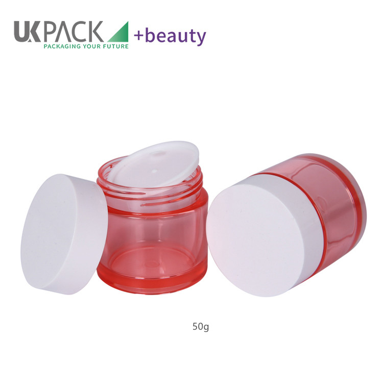 Dual layer wholesale 50g PET cosmetic jars with lids for creams and lotions skincare products UKC11