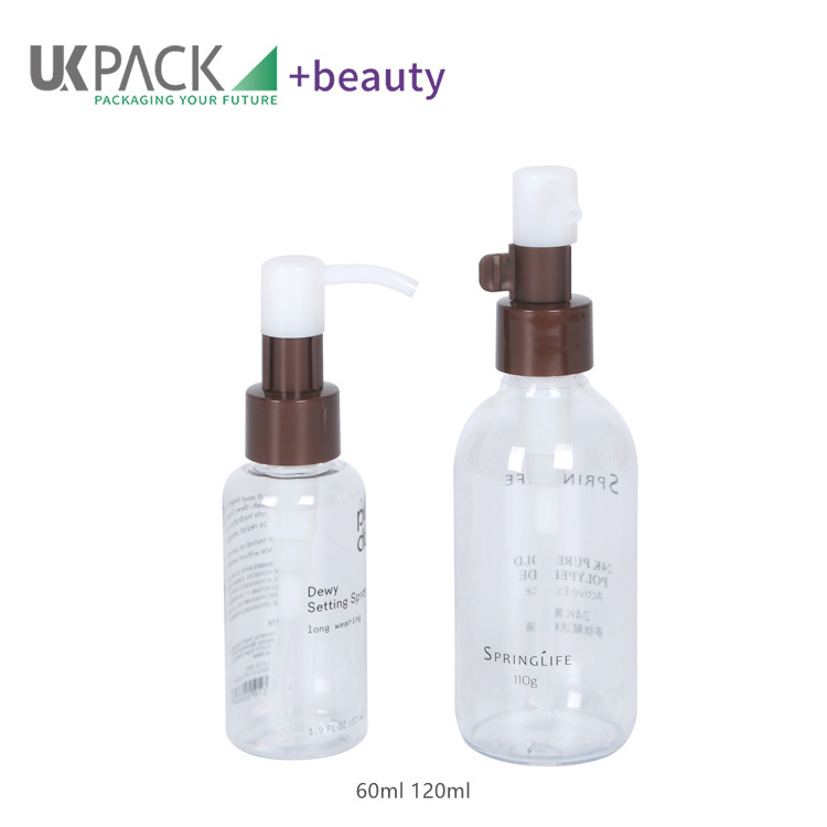 Deep cleansing oil pump PET bottle 60ml 120ml cosmetic packages UKG01