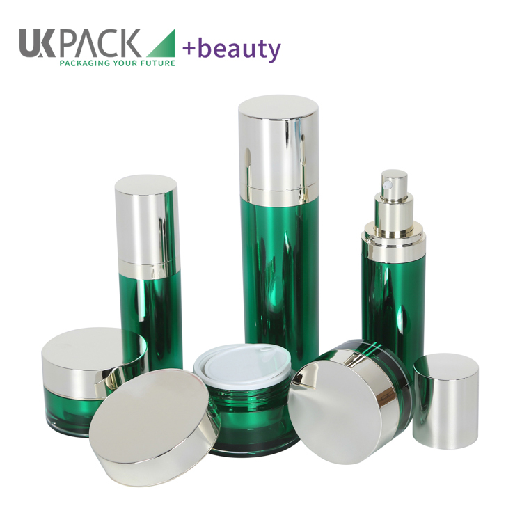 PMMA Round 30ml 50ml 100ml 50g 30g 15g Luxury Green Cosmetic Packaging Supplier