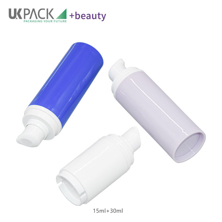 double-ended 15ml and 30ml airless container for foundation sunscreen creams UKA61
