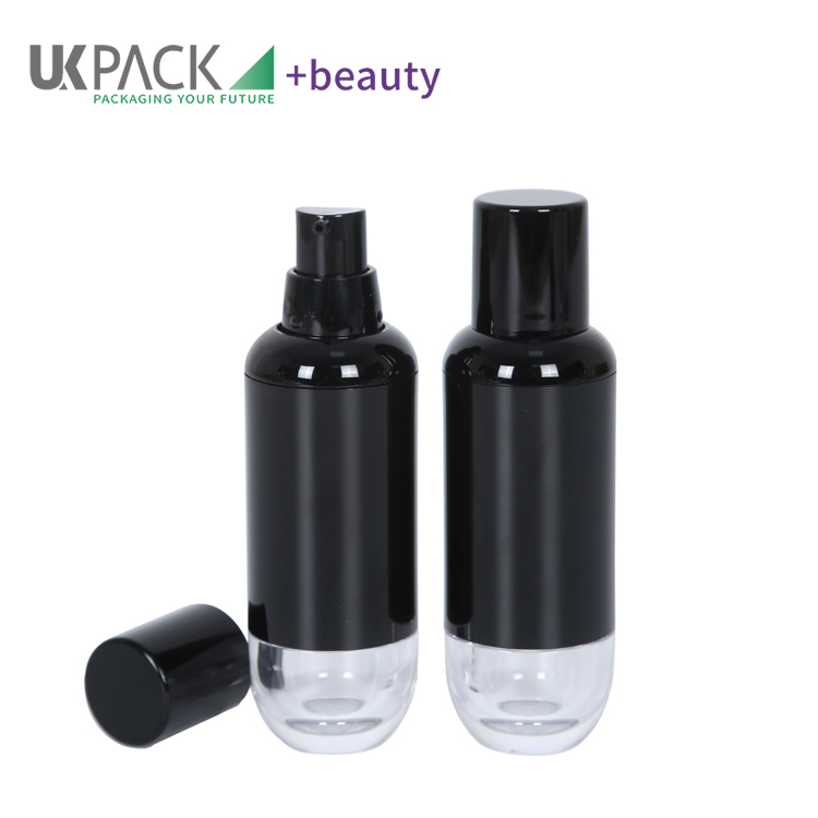 35ml 45ml PMMA empty foundation bottles black cosmetic container supplier UKE03