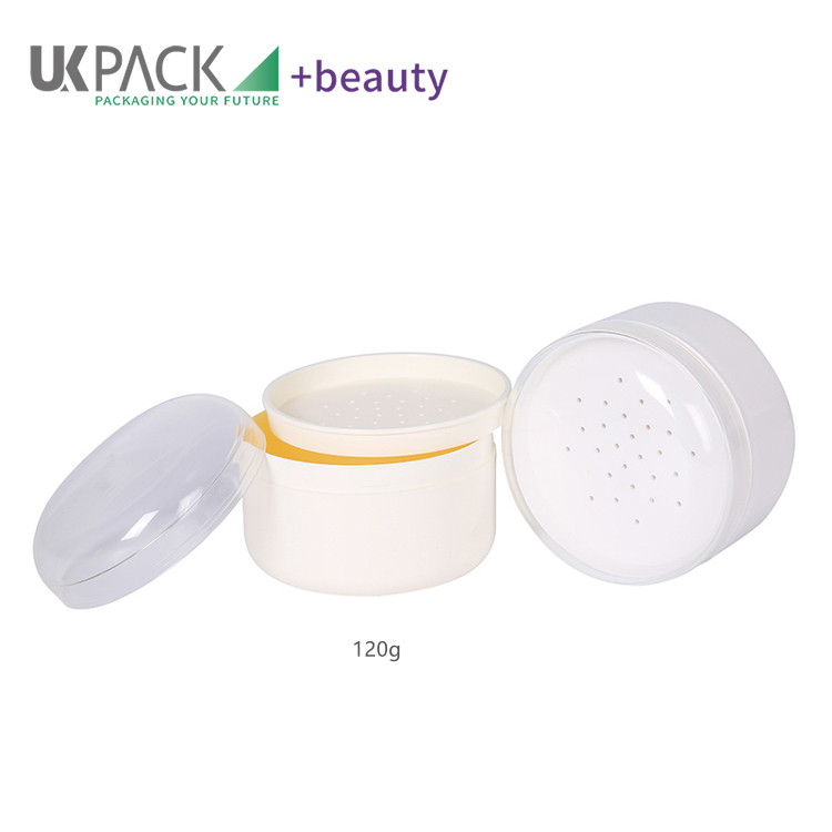 120G PP plastic cosmetic jars with lids packaging for loose or talc powder UKC21 