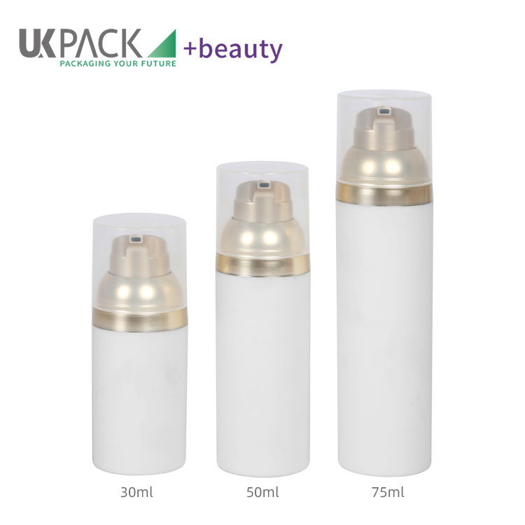 30ml 50ml 75ml PP Luxury Golden Bottle Airless Lotion Container Manufacturer UKA18