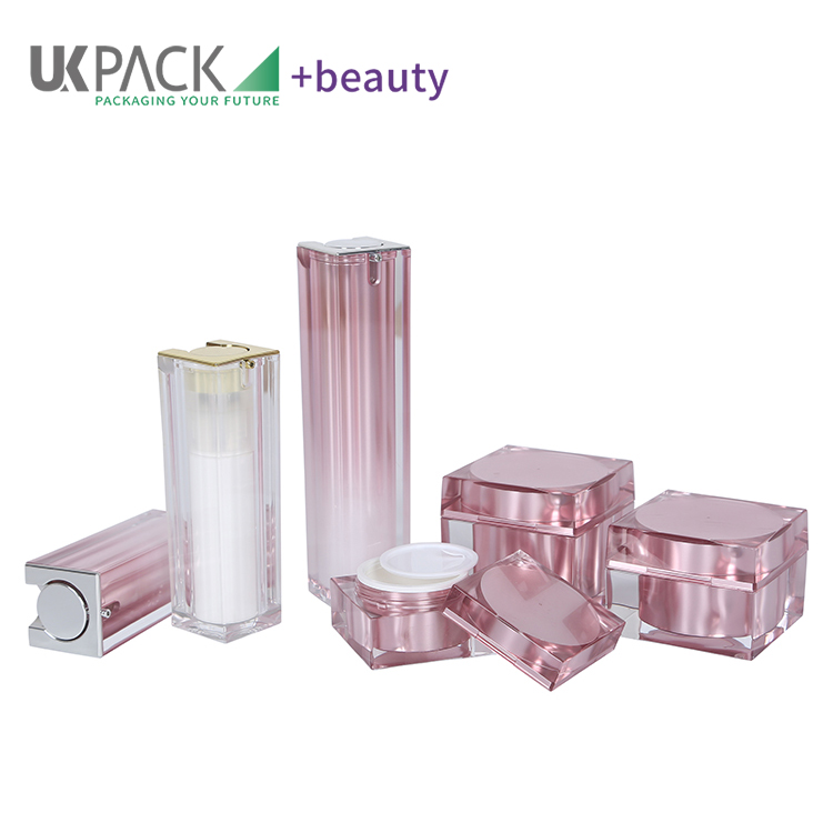 Square 15ml 30ml 50ml 30g 50g 80g Pink Makeup Dispenser Container China Supplier
