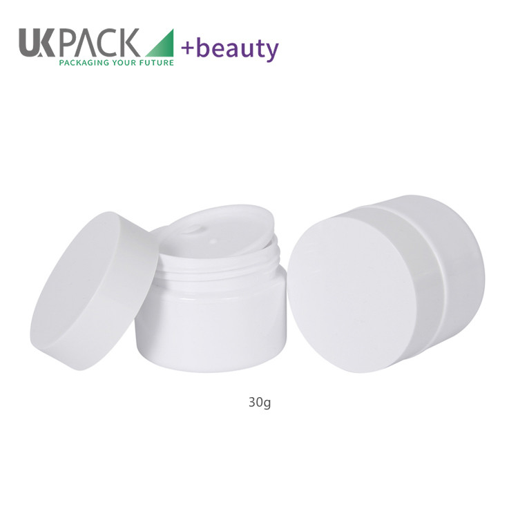 30g PET white cosmetic jar packaging for trail face cream cosmetic products UKC10