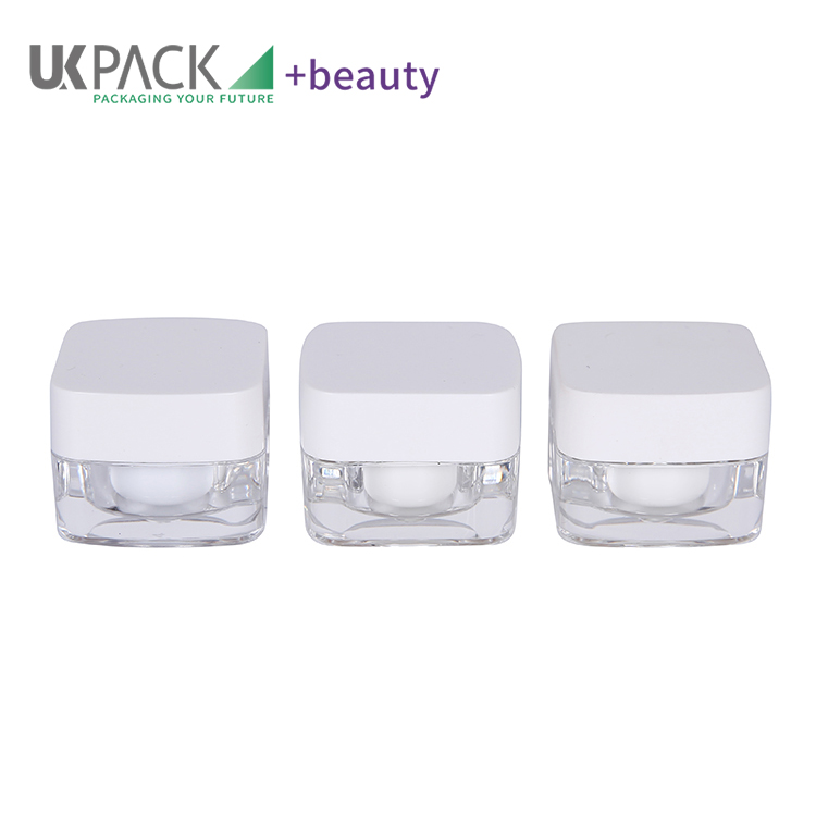 5ml PMMA Plastic Square cream jars suppliers Mini Packaging for Travel UKT11