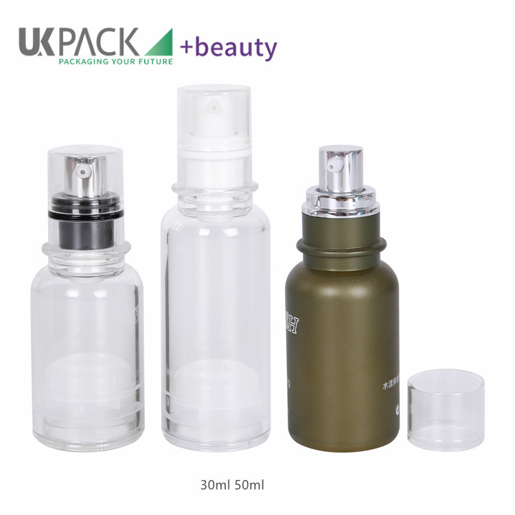30ml 50ml AS Airless Bottle Customized Cosmetic Packaging Manufacturer UKA15