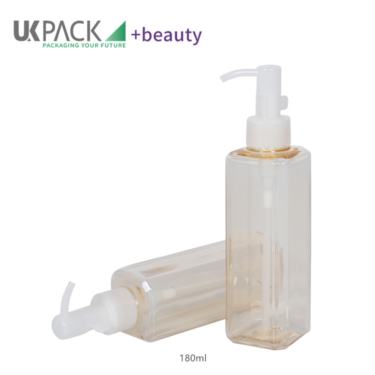 180ml Deep Cleansing Oil Pump PET bottles custom cosmetic packaging UKG17