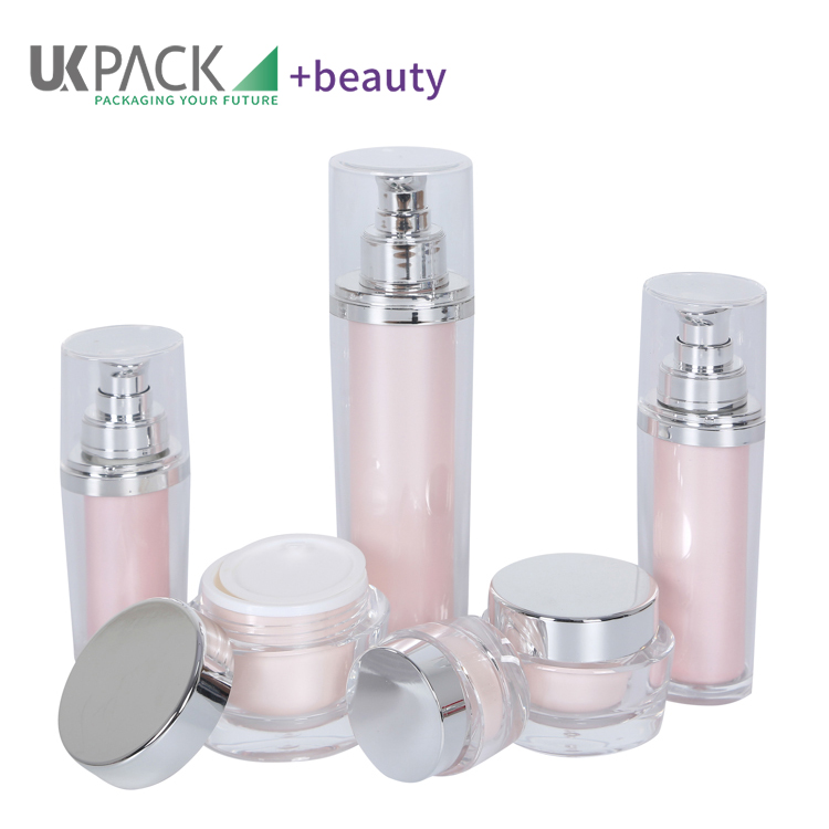 Pink Acrylic Cosmetic Container Sets Manufacturer 30ml 50ml 100ml 15g 30g 50g
