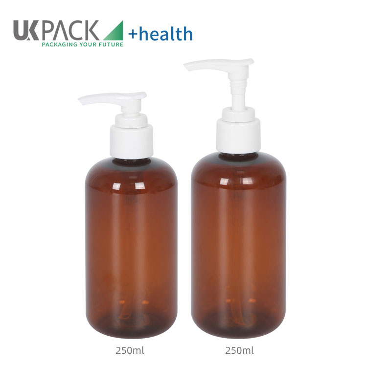 Disinfectant emulsion pump bottle 250ml Lotion Pumps Amber Pharmaceutical packaging UKH07