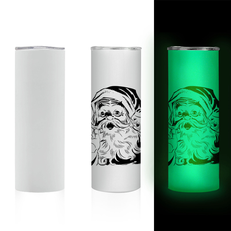 20oz  Blue Green Purple Red Glow In The Dark Sublimation Tumblers