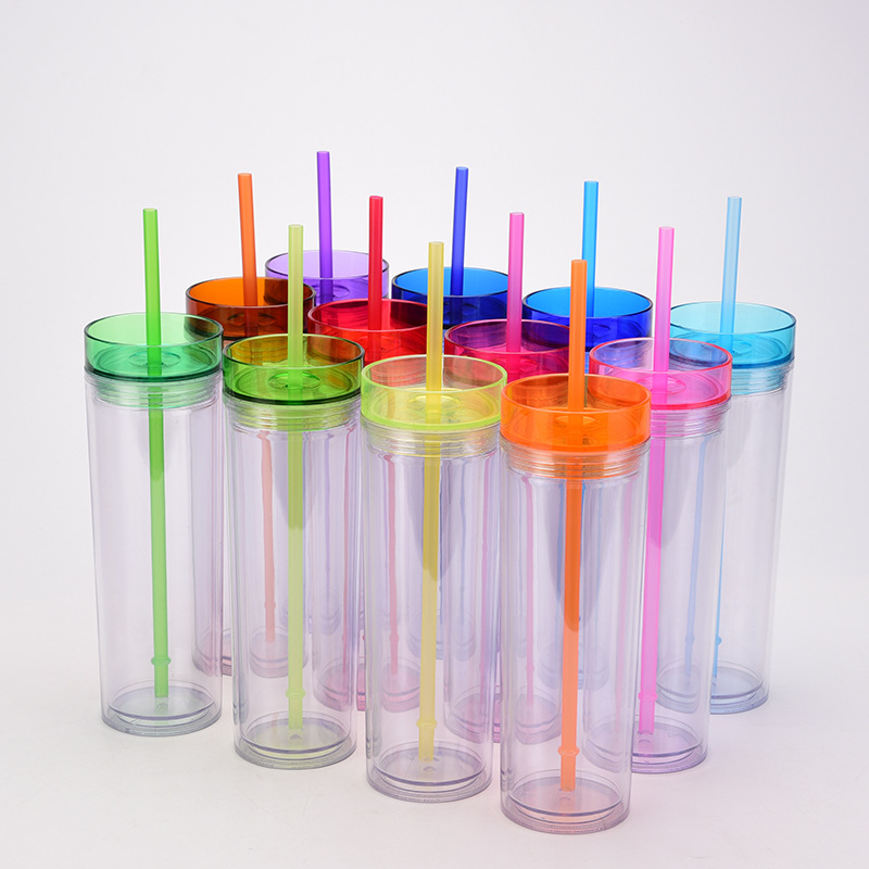 16oz 22oz Skinny Tumblers Insulated Double Wall Plastic Reusable Colored  Acrylic Tumblers with Lids and Straws Cup - China Tumblers and Skinny  Tumblers price