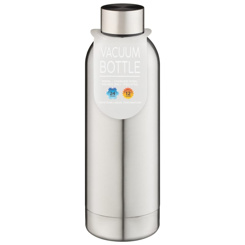 Get the Deal: Mainstays 17oz Double Wall Vacuum Water Bottle, Corsair/Stainless Steel, 2pk
