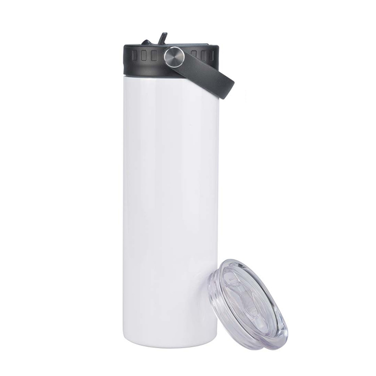  20 ozstraw lid sports lid vacuum insulated reusable cup white sublimation blank