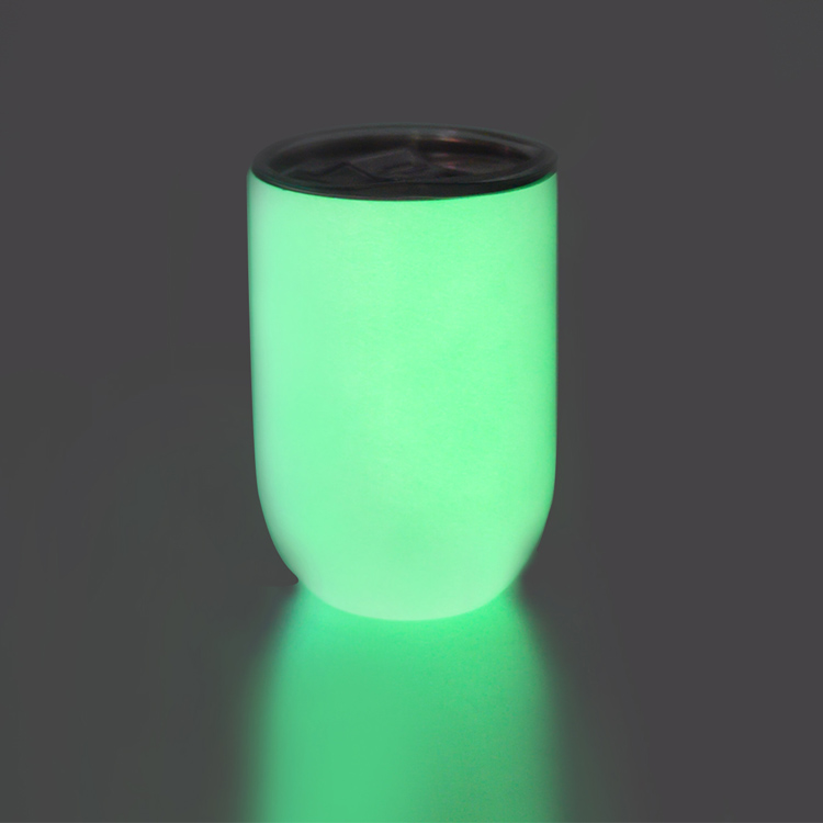 Green Glow In The Dark 12oz Sublimation Straight Edge Wine Tumbler