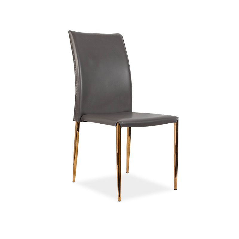 Stackable Hard Leather Dining Chair