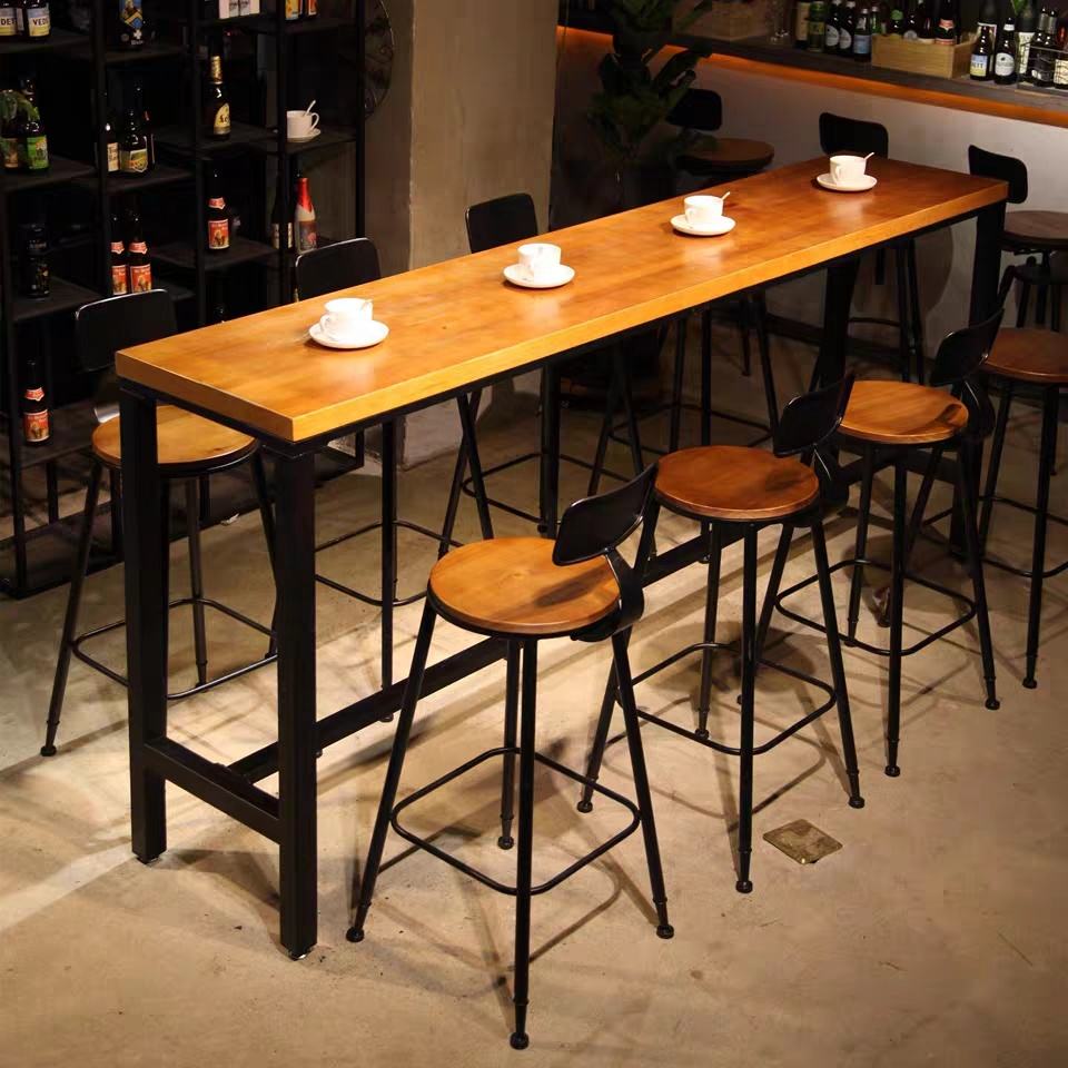 Custom modern design restaurant bistro bar furniture wood metal table